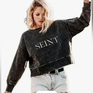 Seint Black Sweatshirt Size Large